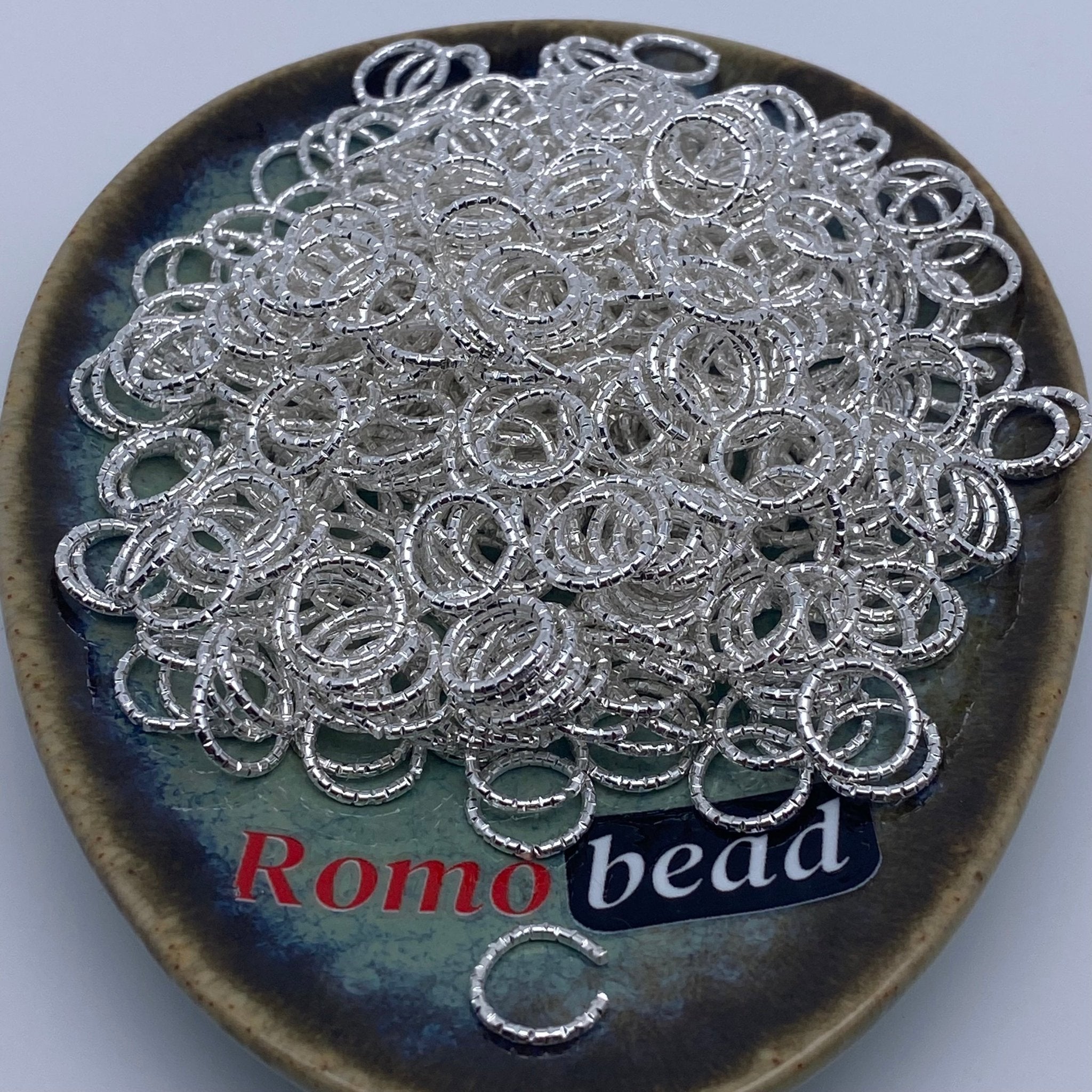 136c. ring silver for phone chain - Romo bead